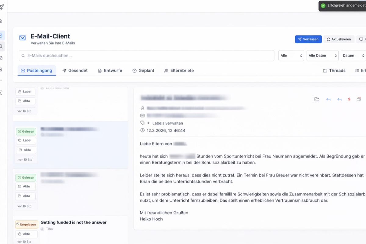 E-Mail-Client in Lernrakete