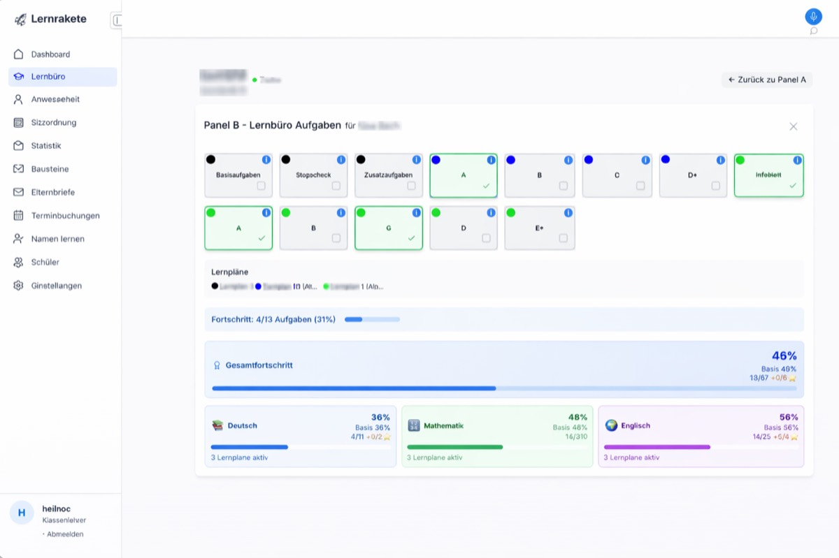 Aufgabenverwaltung für Lernlandschaften