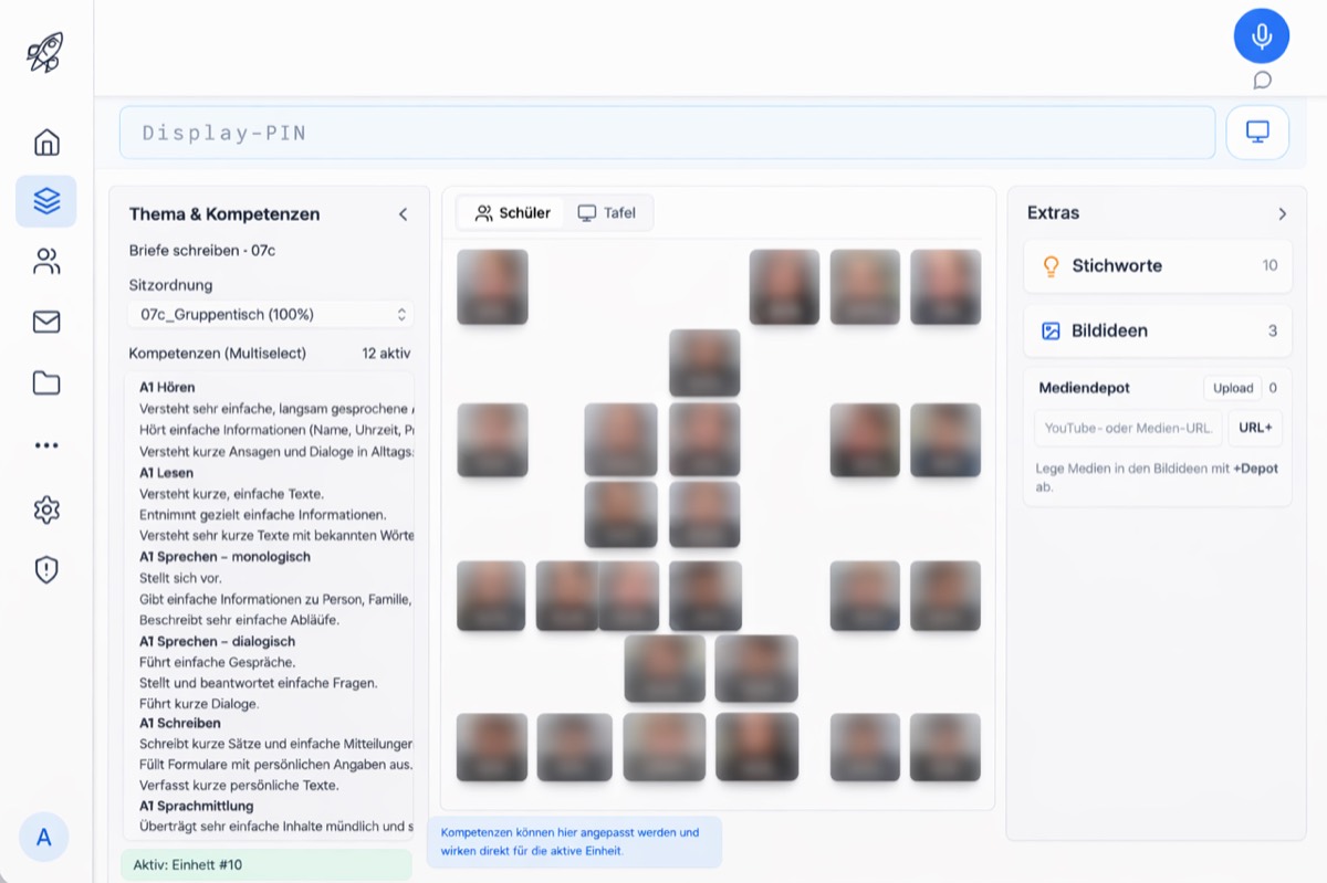 Unterrichtsplanung mit Sitzplan